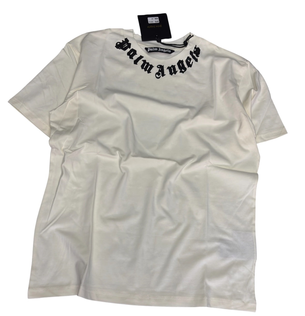 Palm Angels collar logo white tee